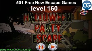 Walkthrough 501 Free New Escape Games level 160  Halloween party escape  Complete Game [upl. by Siraval]