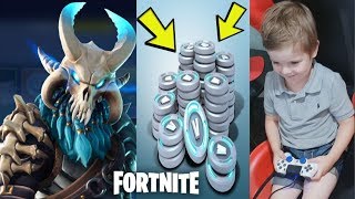 4 YEAR OLD KID VBucks 13500 Spending Spree NEW Season 5 Tier 100 RAGNAROK [upl. by Nnaynaffit369]