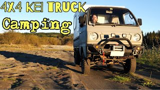 4x4 camper Suzuki Carry mini kei truck Fall camping trip [upl. by Echikson]