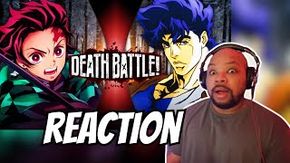 BIZARRE ENDING Tanjiro VS Jonathan Joestar  DEATH BATTLE  REACTION [upl. by Knorring929]