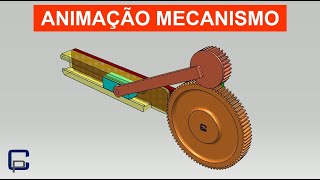 ANIMAÇÃO DE MECANISMOS MECÂNICOS SIMPLES 170  ENGRENAGEM PLANETARIA MANIVELA DESLIZANTE [upl. by Mungovan]