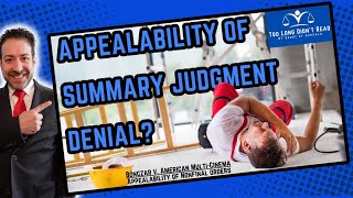 Appealing Summary Judgment Denials A Closer Look at Bonczar v American [upl. by Rebeca]