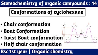 Conformations of cyclohexane  Stereochemistry of organic compounds  bsc 1st year chemistry [upl. by Atinoj]