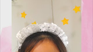 DIY かわいいメイドカチューシャの作り方 How to make Maid HeadbandhandmedeOrigami [upl. by Laicram374]