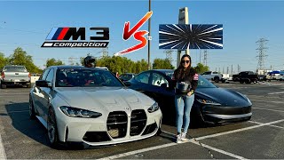 Racing My Girlfriend G80 M3 vs 2024 Model 3 Performance [upl. by Walli]