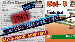 OPT Math Tenset Solution 2081  Class 8 BLE Optional Math Solution In Nepali  Model Set 2 [upl. by Martine]