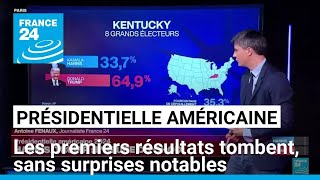 Présidentielle américaine  les premiers résultats tombent sans surprises notables • FRANCE 24 [upl. by Ydnim92]