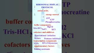 Ribosomal display protocol  overview [upl. by Ardeth445]