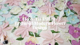 Palette Knife Modern Flower Textured PaintingTutorial [upl. by Eirrac]