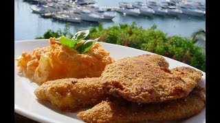 PESCADO EMPANIZADO AL HORNO Y ENSALADA DE ZANAHORIA [upl. by Hanser]