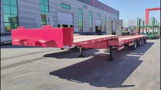 Low Flatbed Trailer Stretch Flatbed Trailer Low Bed Trailer Factory [upl. by Adnilg]