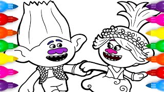 Trolls Band Together POPPY BRANCH Coloring Pages [upl. by Notned]