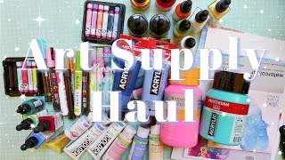 🌷Art  Journaling Supply Haul ✨Oil Pastels Acrylic Paint Inks and more 📓💙 [upl. by Nina565]