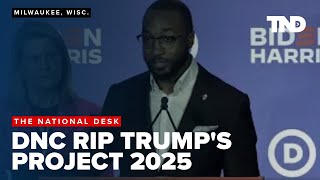 BidenHarris campaign rip Trumps Project 2025 agenda [upl. by Nalyd]