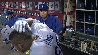 Yasiel Puig and HyunJin Ryu DUKE IT OUT in the dugout [upl. by Emixam]