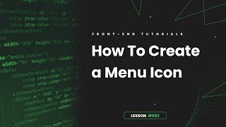 How To Create a Menu Icon Using HTML CSS amp JS [upl. by Ahsiad]