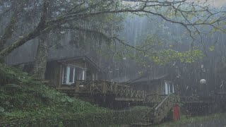 Regengeräusche zum Einschlafen Entspannung Meditieren Lernen  Regen Gewitter auf Holzhaus [upl. by Nirual]