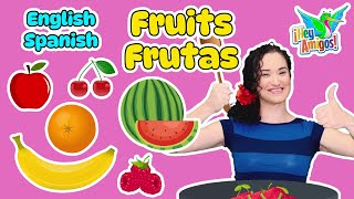 Fruit Names in Spanish and English Interactive Bilingual Kids Song [upl. by Rayner]