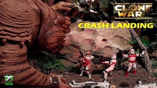 CLONE WARS RANCOR REVENGE ARC Trooper Crash Landing – Star Wars Stop Motion [upl. by Karlie]