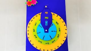 DIY DateMonthDay set wheel Calendar Easy Desk Calendar Making step by step  DIY calender [upl. by Yeldar]