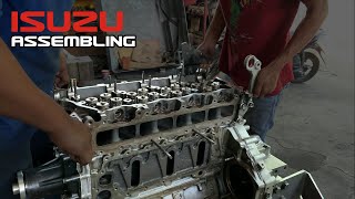 Rebuild ISUZU 4HK1 Install to SH2105 Part 22  Assembling [upl. by Brackett]