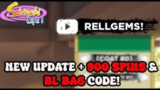 NEW 900 SPINS amp BLOODLINE BAG CODE  NEW SHINOBI LIFE 2 UPDATE [upl. by Armand175]