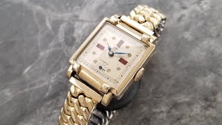 Serviced Vintage ca 1949 Wakmann 10k Gold Mens Watch New Crystal Golden Templar [upl. by Ydissac]