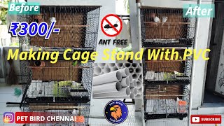 How to make bird cage stand under 300 with PVC pipe  pvc pipe cage stand [upl. by Hajile]