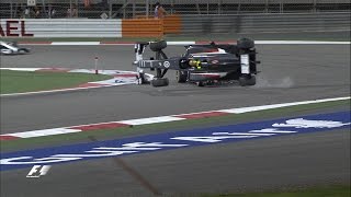 Maldonado And Gutierrez Crash  2014 Bahrain Grand Prix [upl. by Claybourne]