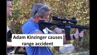 Adam Kinzinger trys shooting guns and hurts reporter [upl. by Airbma899]