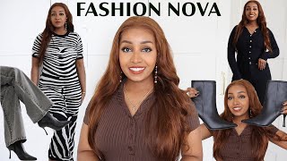 FASHION NOVA 🔥 FallAutumn Essentials  Quality Knitwear dresses boots and more Try on Haul [upl. by Dett]