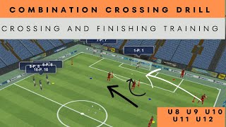 Crossing and Finishing Drill IMPROVE YOUR FINISHING FROM CROSSES  winger  footballsoccer drills [upl. by Ddart]