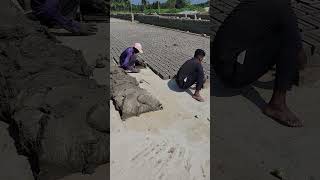 Manual process of mud brick making shorts [upl. by Direj718]