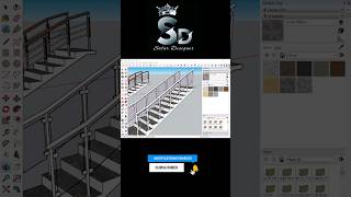 Staircase design  Staircase design sketchup  Railing design Staircase shortsvideo [upl. by Richel]