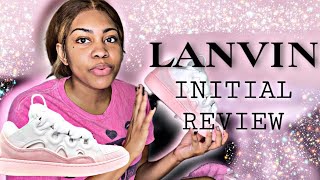 LANVIN CURB SNEAKER UNBOXING Size Details amp Initial REVIEW [upl. by Ydnerb]