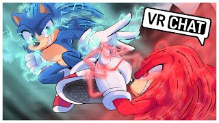 Movie Sonic And Movie Knuckles Train Together In VRCHAT [upl. by Cullan]