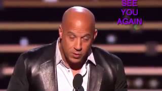 Vin Diesel Paying Tribute to His Best Friend Paul Walker by Singing quotSee You Againquot [upl. by Eckmann150]