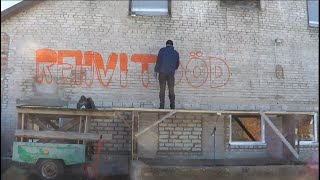 Commission graffiti painting to tire workshop [upl. by Nauqet190]