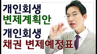 윤소평변호사 개인회생 변제계획안 개인회생 채권 변제예정표 [upl. by Iggam]