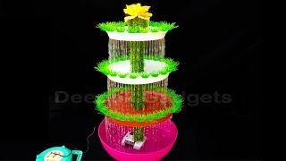 FountainHow to make water flow fountain at home Rain fountainDIY [upl. by Innavoij657]