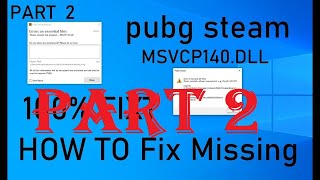 error in resource files PUBG Steam msvcp140 How to FIX 100 PART2 [upl. by Aikam]