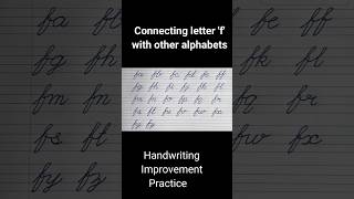 Connecting letter ‘f’ with other alphabets ‘a to z’  Cursive Handwriting Practice shorts english [upl. by Layton423]