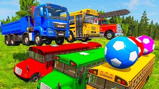 Big amp Small Vizor Monster Truck vs McQueen with Spinner Wheels and Thomas Train  BeamNGDrive [upl. by Yehs937]