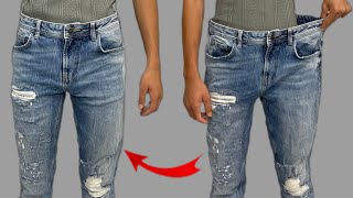 ✅👖 How to downsize jeans in the waist to fit you perfectly  perfect way  Sewing techniques ✂️🧵 [upl. by Gerger405]