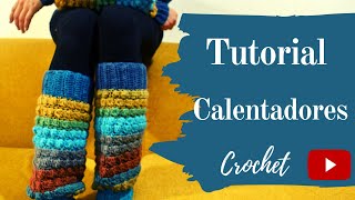 CALENTADORES A CROCHET PASO A PASO Polainas a crochet Punto burbuja [upl. by Ailad]