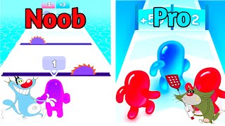 Noob vs pro  blob clash 3d  Oggy and jack  2game [upl. by Eatnoj]