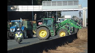 Manifestation des agriculteurs jeudi 25 janvier 2024 à Bordeaux  en tracteurs vers la préfecture [upl. by Ahsito225]