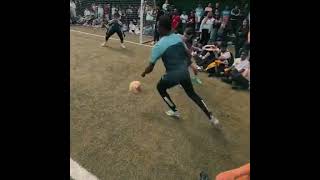 Genius street soccer move Incredible dribble to open goal [upl. by Naig452]