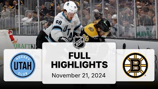 NHL Highlights  Utah Hockey Club vs Bruins  November 21 2024 [upl. by Neely]