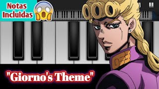 ⚪ Giornos Theme Piano Tutorial  Perfect Piano Notas  Midi GRATIS [upl. by Neelhtakyram]